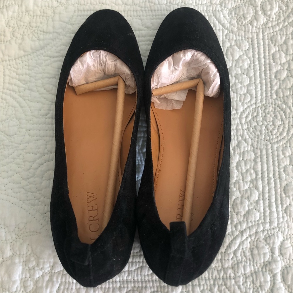 J Crew Anya Sued Black block heel pumps